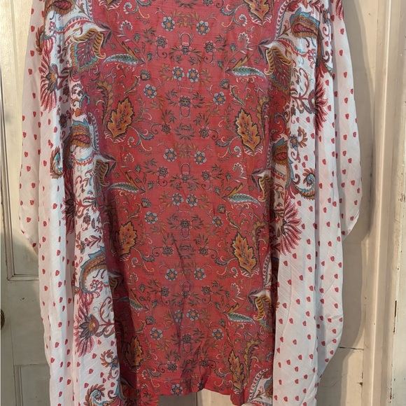 Zac & Rachel Coral and White Floral Kimono - Picture 2 of 3